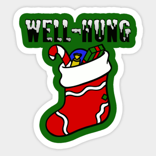 Well-Hung Stocking Sticker